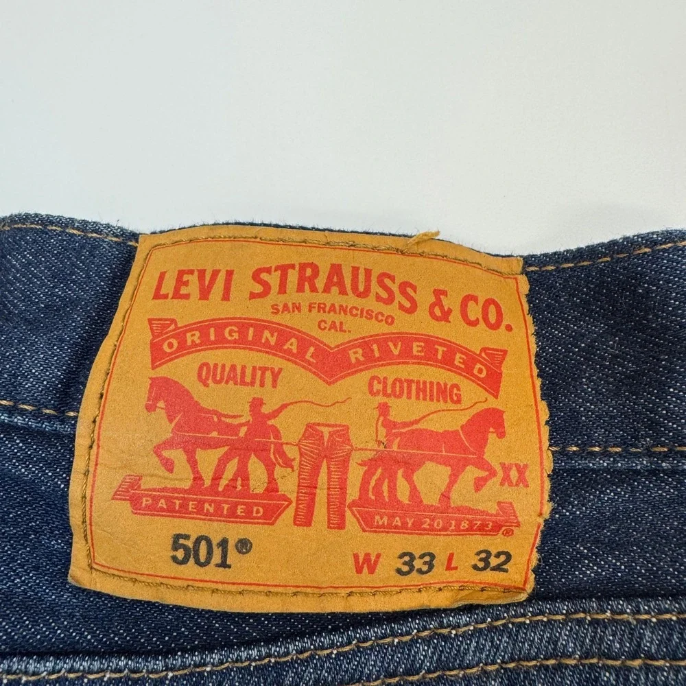 Levi's 501 Jeans Mens W33 L29 Dark Blue Indigo Classic Workwear